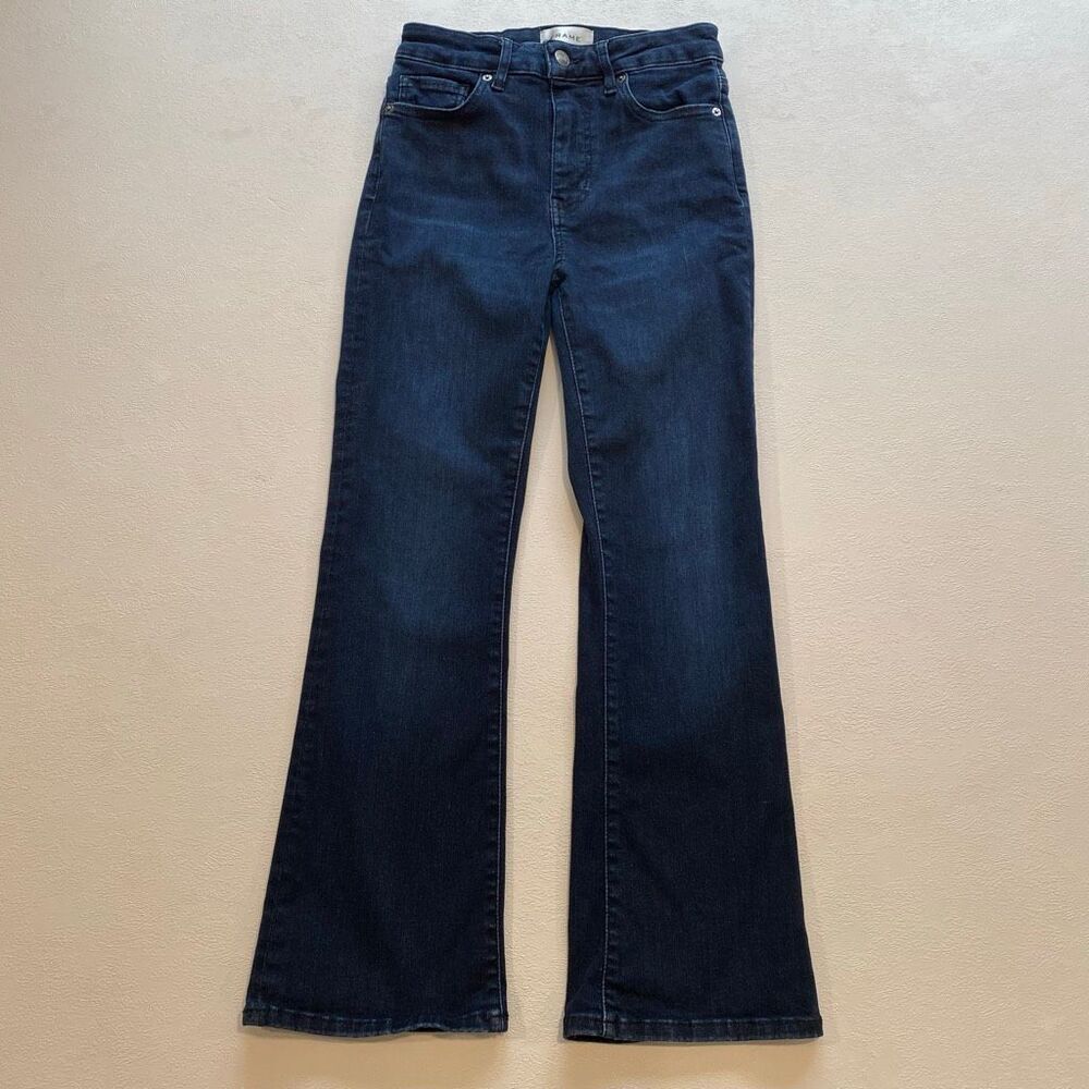FRAME Le Crop Mini Boot Jeans Women Size 25 Dark Wash High Rise Bootcut Denim